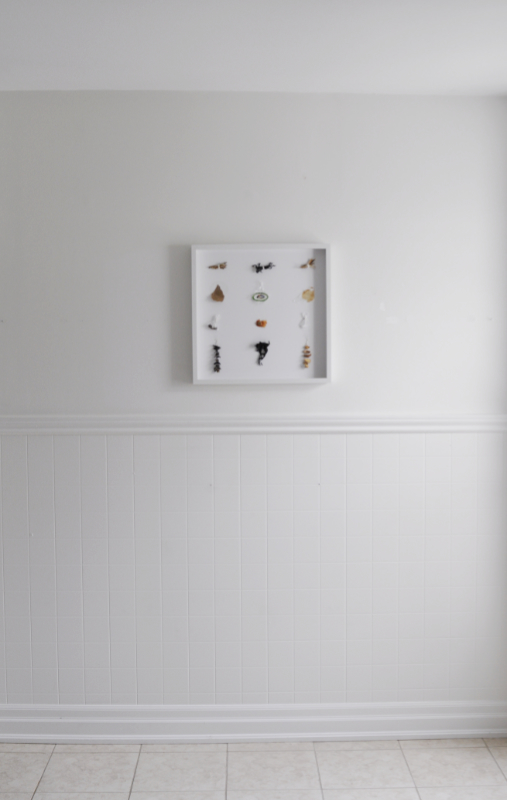 framed shadowbox of ingredients